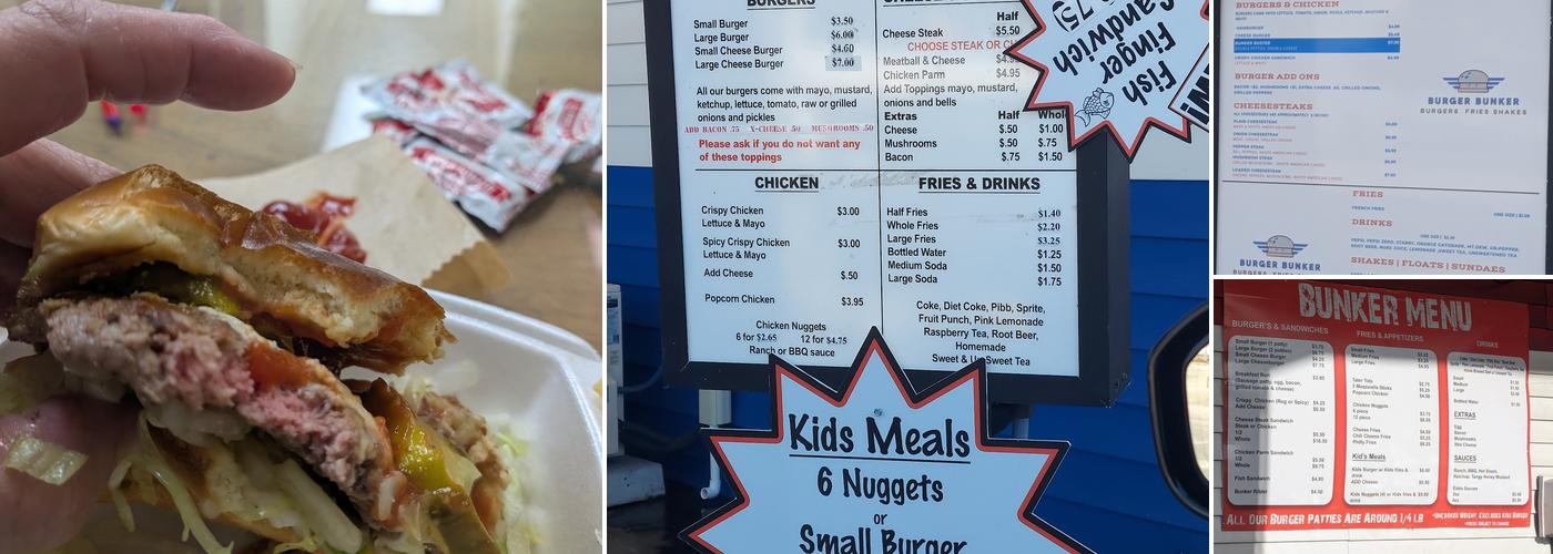 Burger Bunker Menu