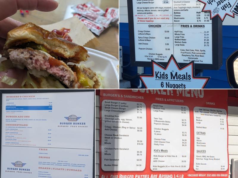 Burger Bunker Menu