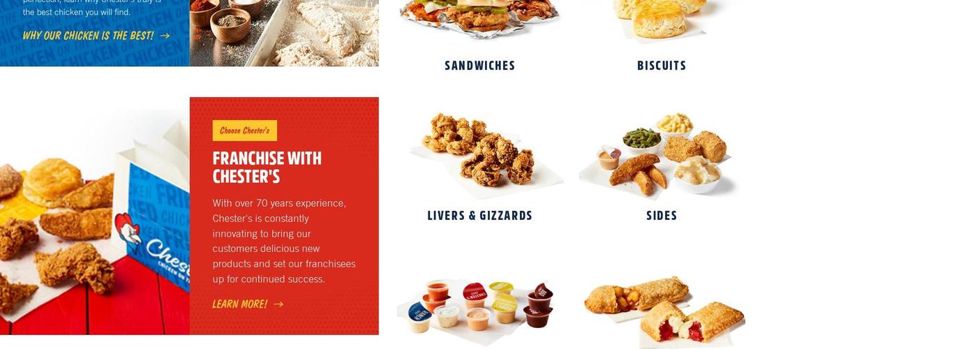 Chester's Chicken On the Run Menu