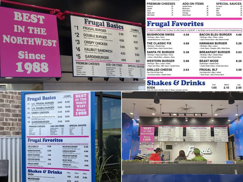 Frugals Menu