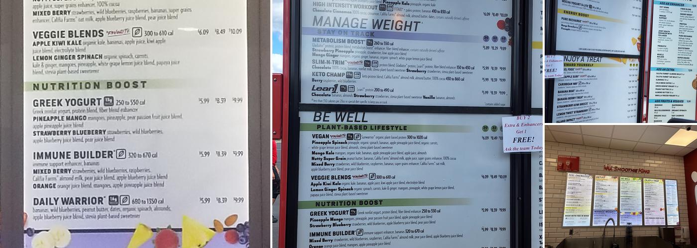 Smoothie King Menu