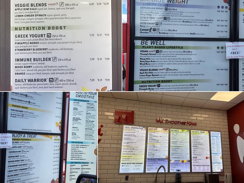 Smoothie King Menu