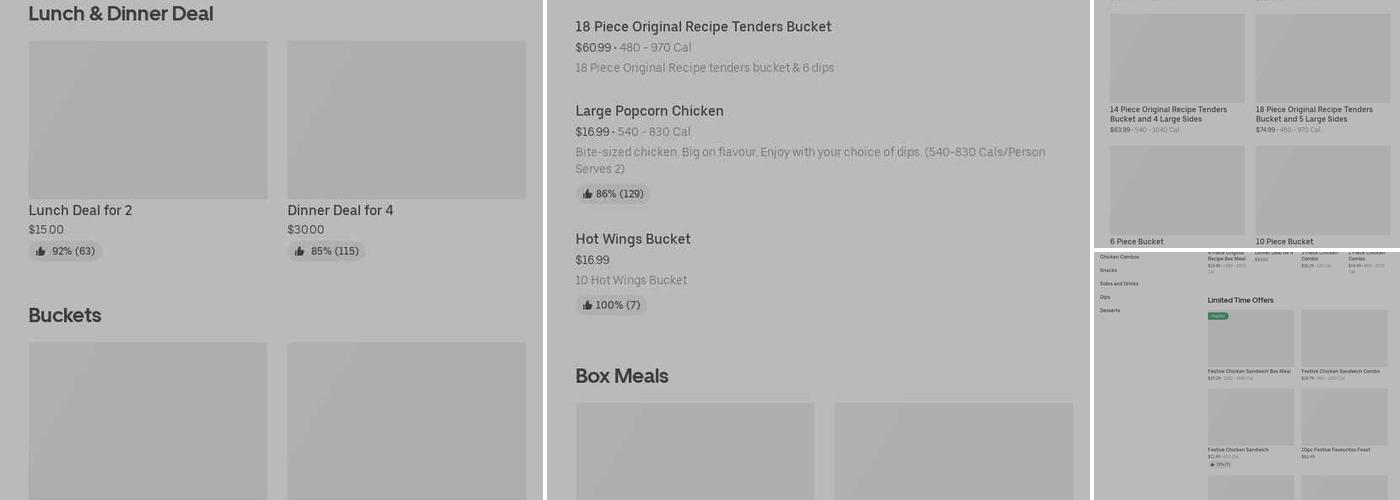KFC Menu