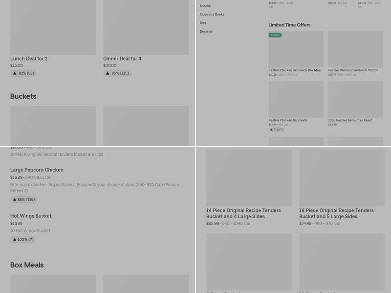 KFC Menu