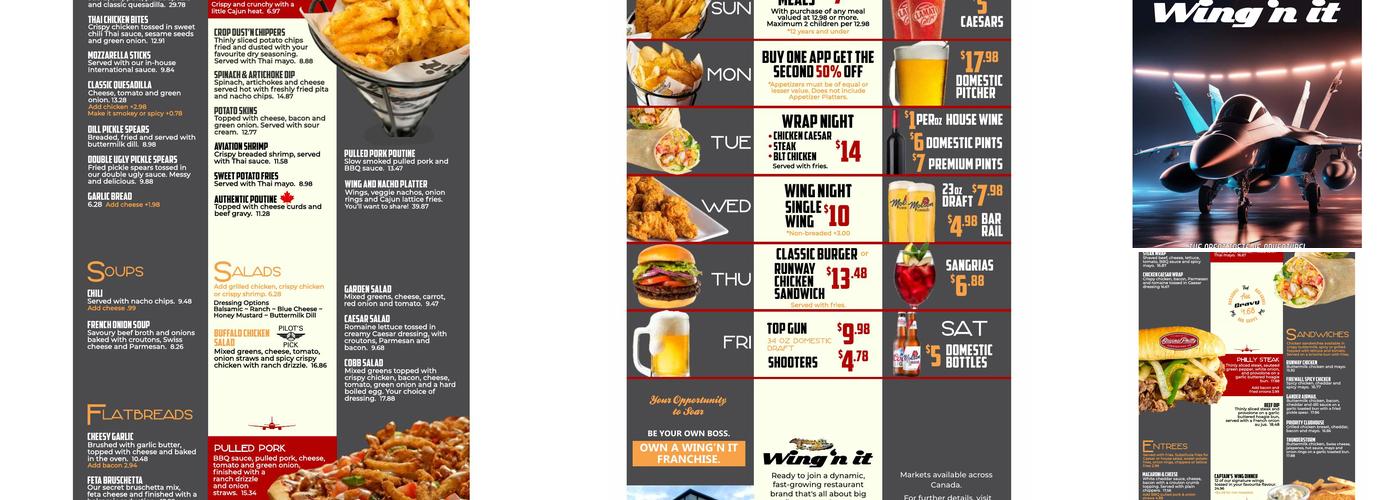 Wing'n It Menu