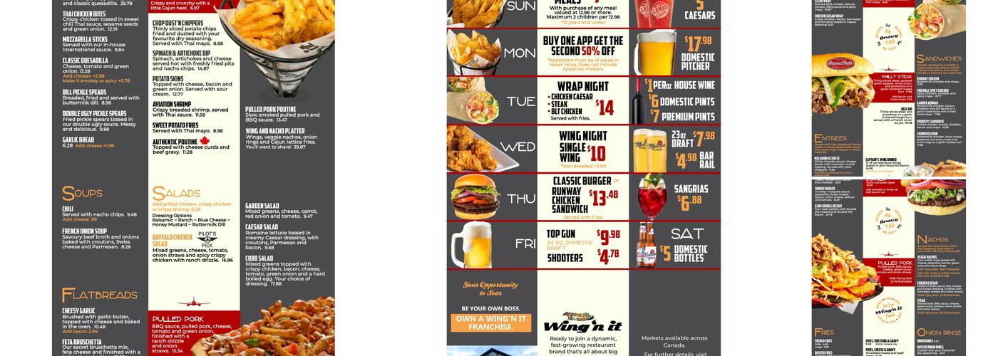 Wing'n It Menu