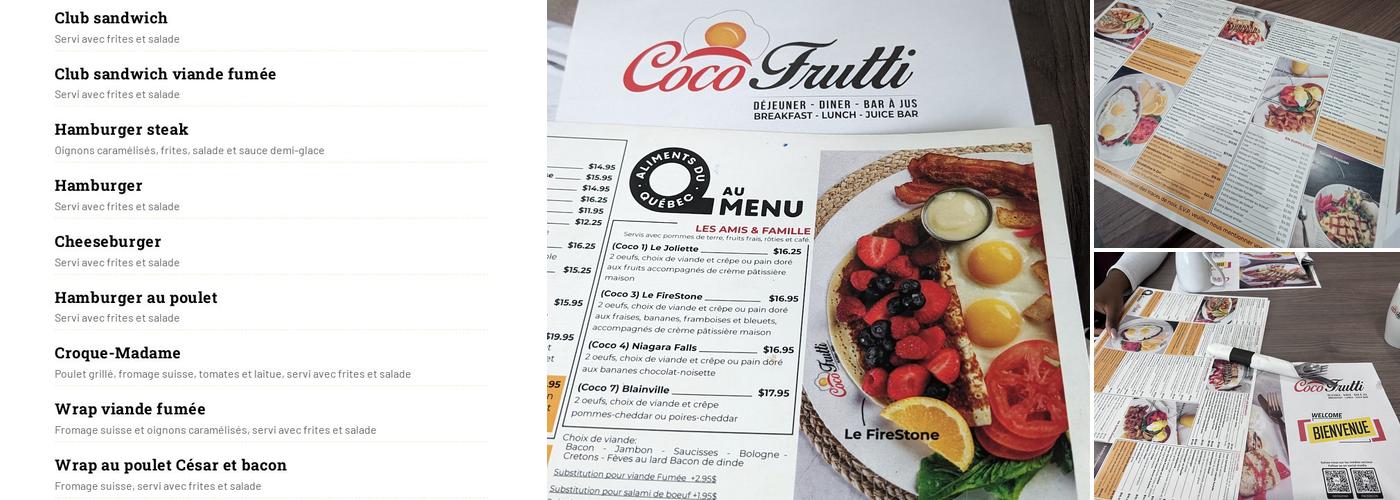 Coco Frutti Daniel-Johnson Menu