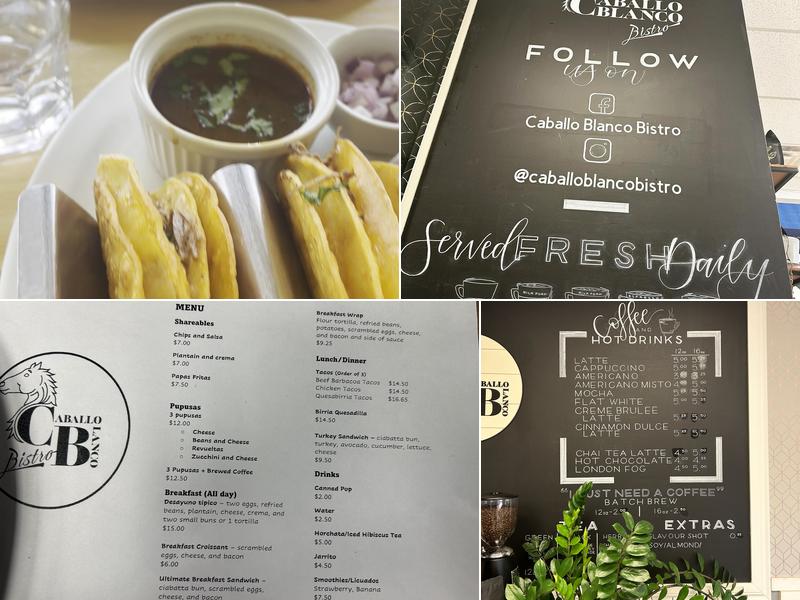 Caballo Blanco Bistro Menu