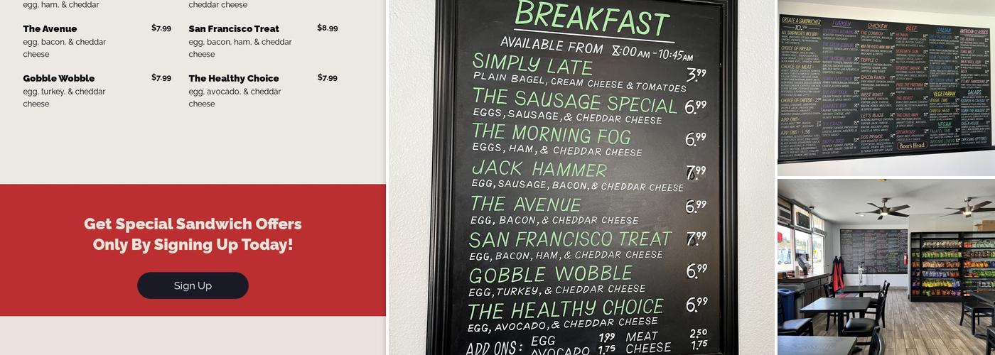 Two Cousins Deli Menu