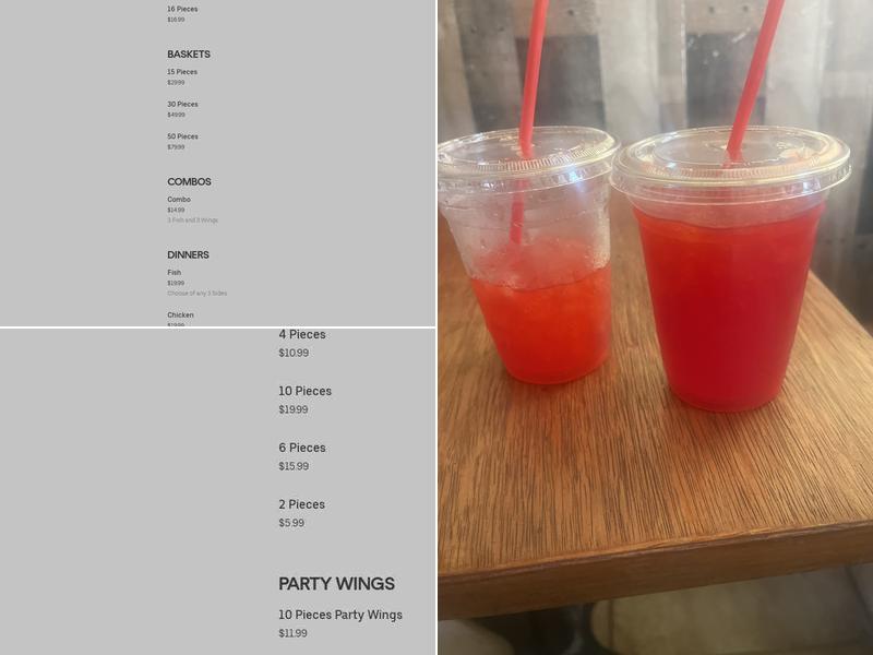 Lois and Earl's Chicken and Fish Menu