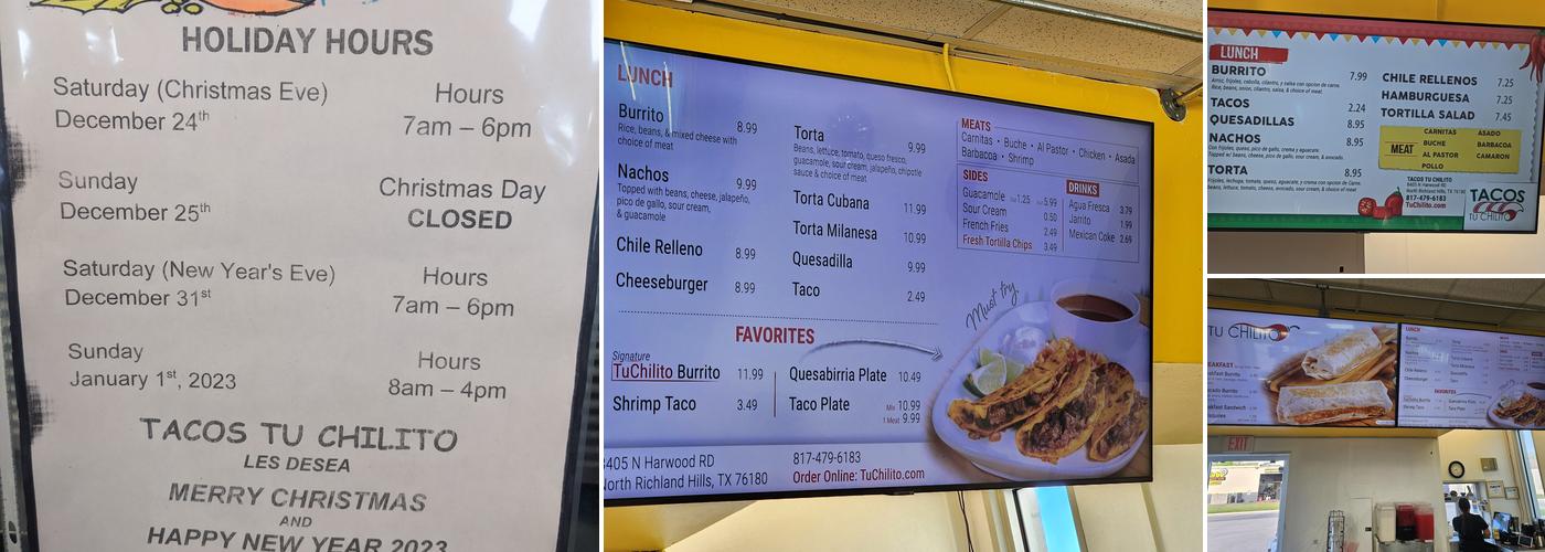 Tacos Tu Chilito Menu