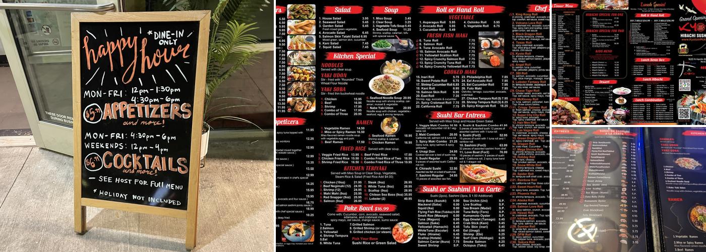 Kyoto Hibachi Sushi & Bar Menu