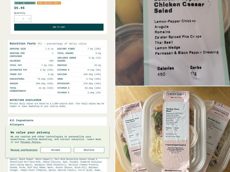 Everytable Menu
