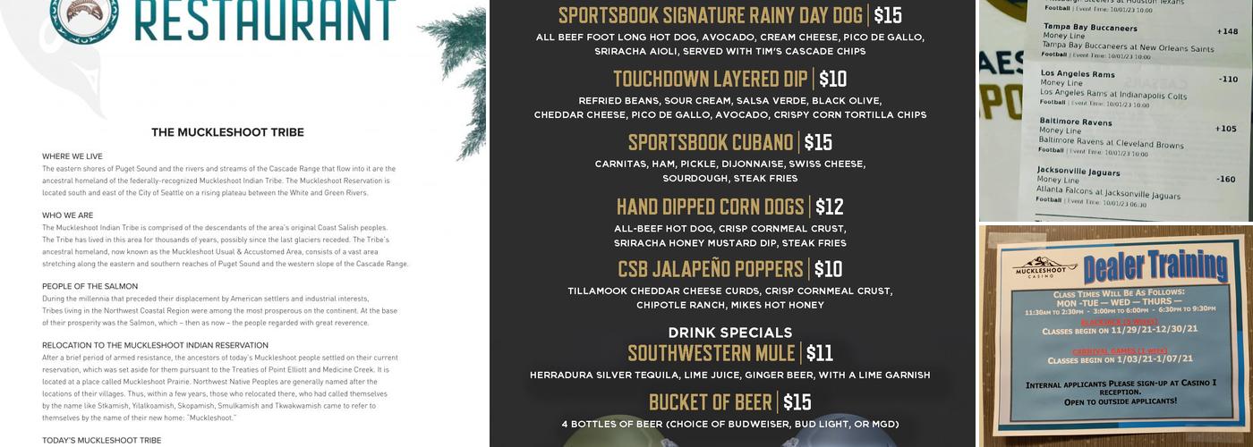 Muckleshoot Restaurant Menu