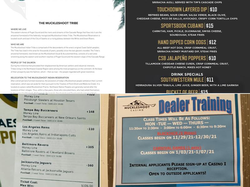 Muckleshoot Restaurant Menu