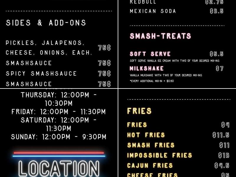 SMASHVILLE Hot Chicken & Burgers Menu