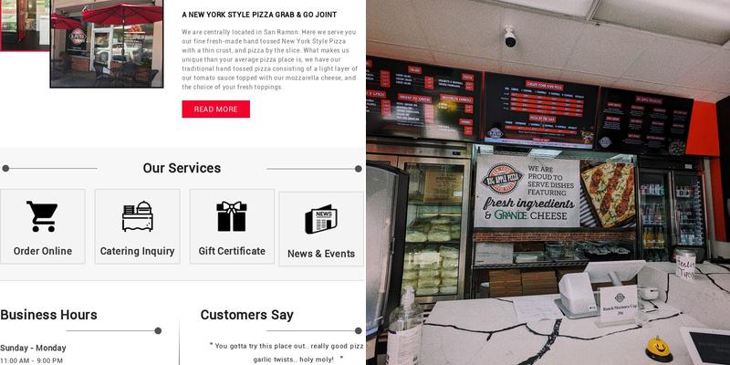 San Ramon’s Big Apple Pizza Menu