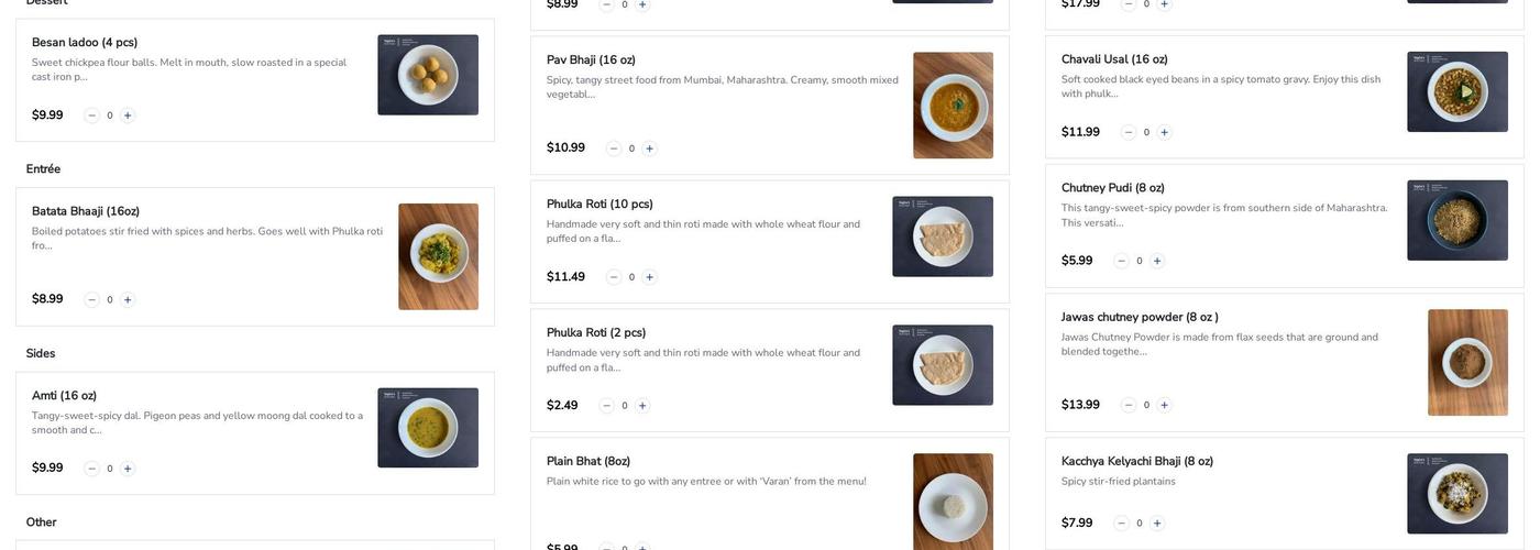 Yogita’s Kitchen Menu