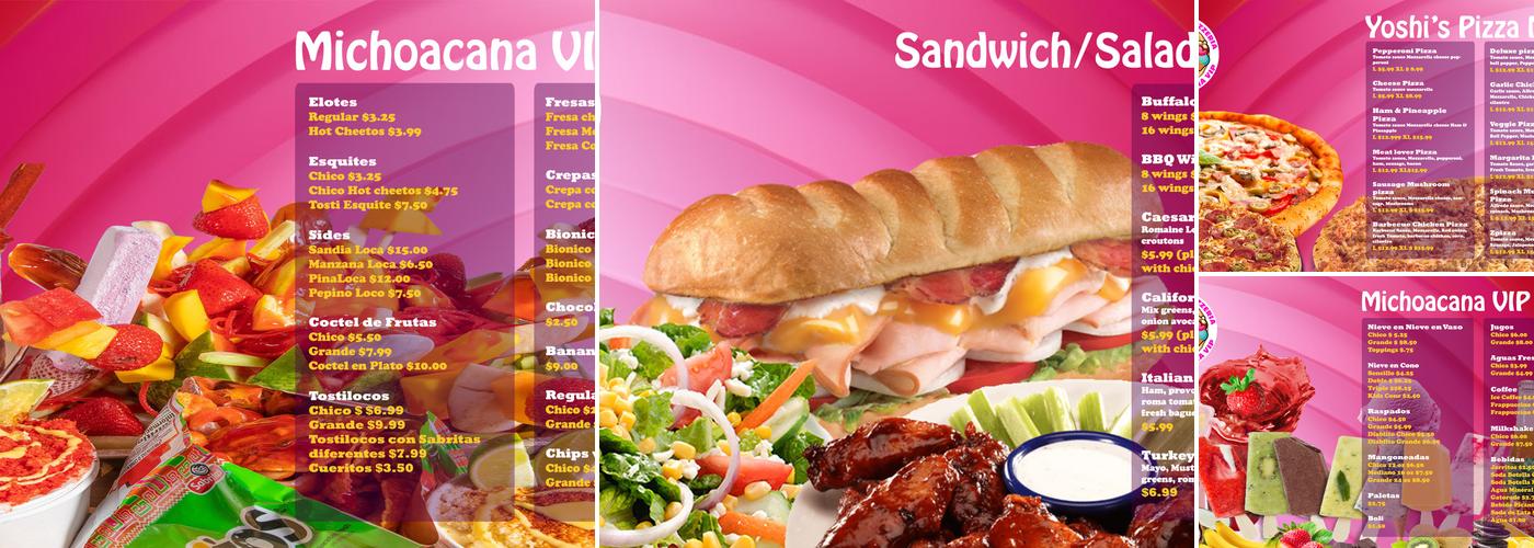 La Michoacana Vip & Yoshi’s Pizza Menu