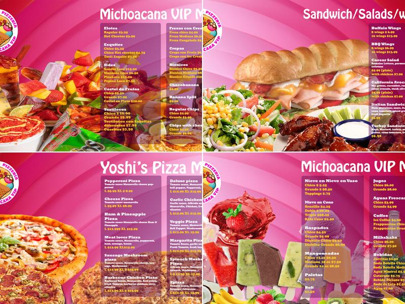 La Michoacana Vip & Yoshi’s Pizza Menu