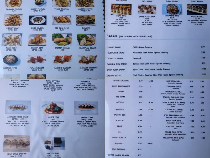Sushi Factory Menu