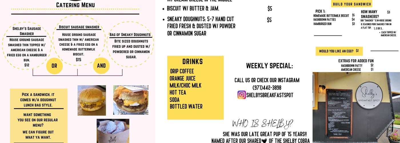Shelby's Breakfast Spot Menu