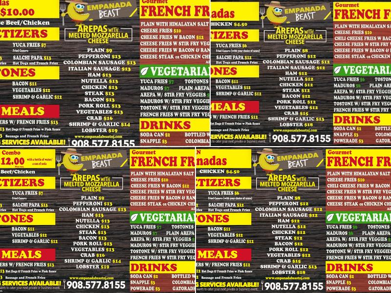 Empanada Beast Menu