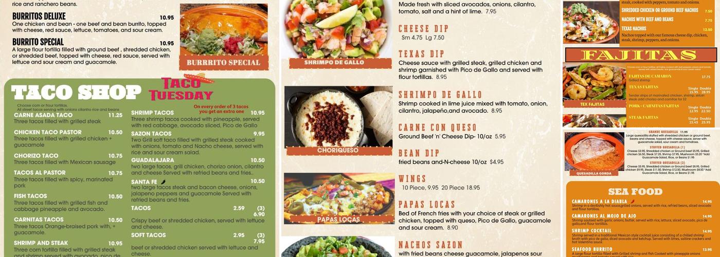 TEQUILA & SAZÓN Menu