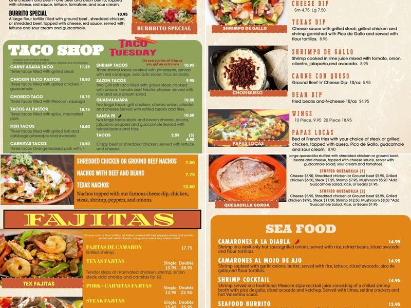 TEQUILA & SAZÓN Menu