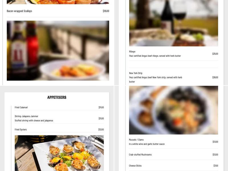 Locals dockside Menu