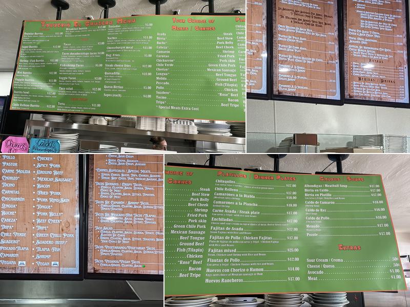 Taqueria El Cruzero Menu