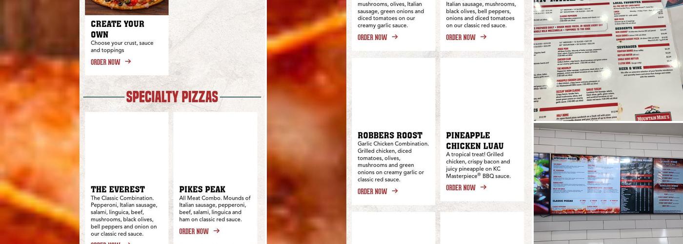 Mountain Mike's Pizza Menu