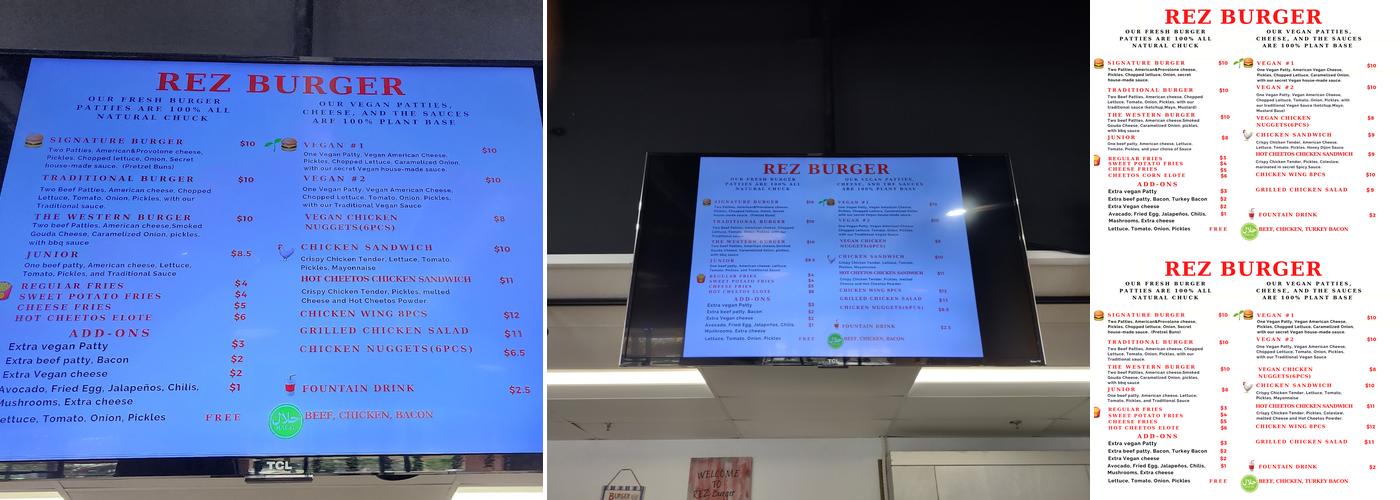 Rez Burger Menu