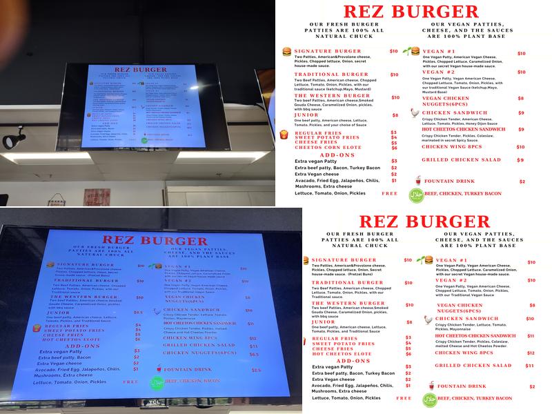 Rez Burger Menu