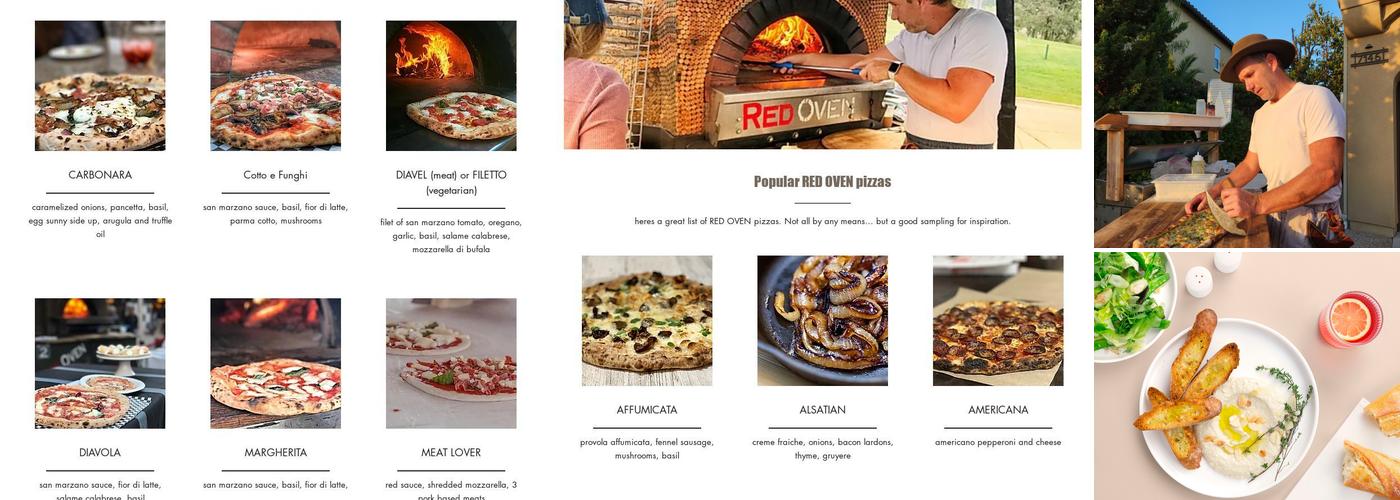 RED OVEN PIZZA Menu