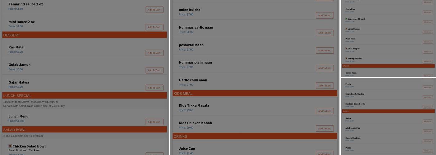 Tandoori Guys & Catering service Menu