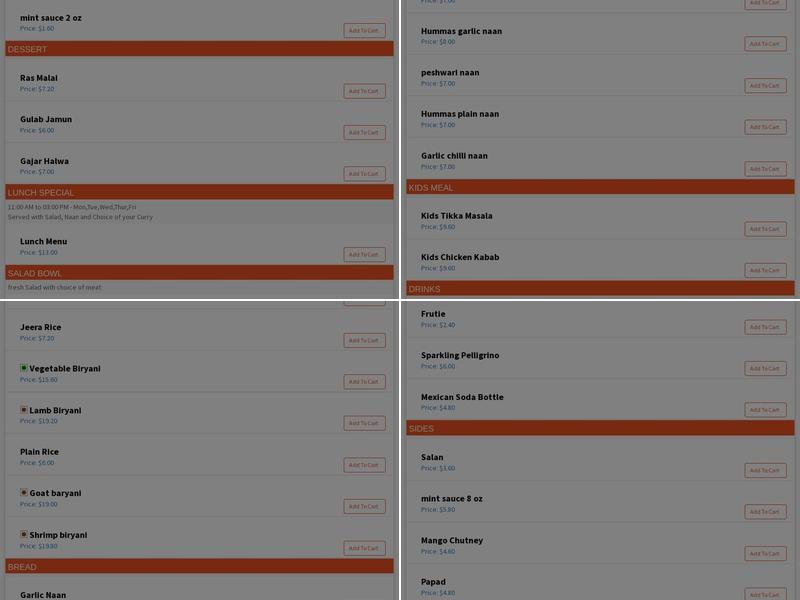 Tandoori Guys & Catering service Menu