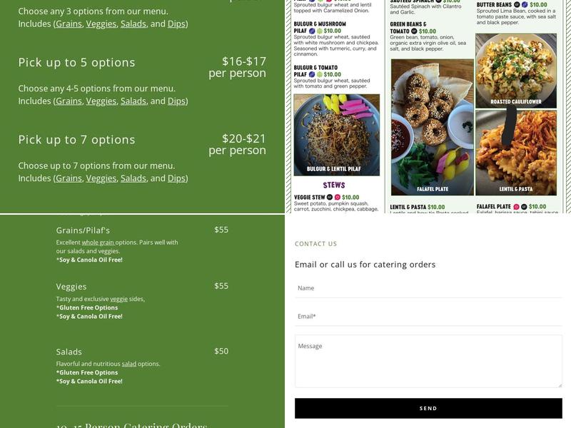 Vegan Stops Menu