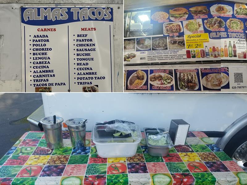 Almas Tacos Menu