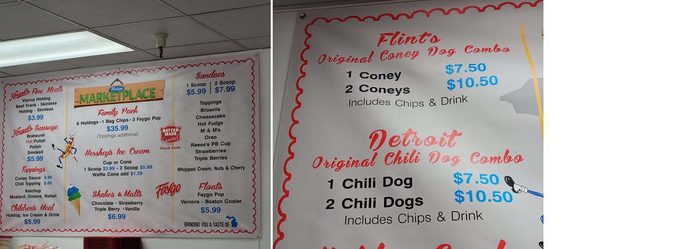 Michigan Marketplace LLC Menu