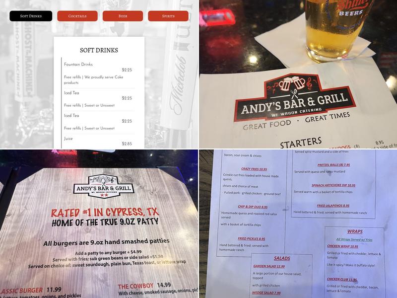 Andy’s Bar and Grill Menu