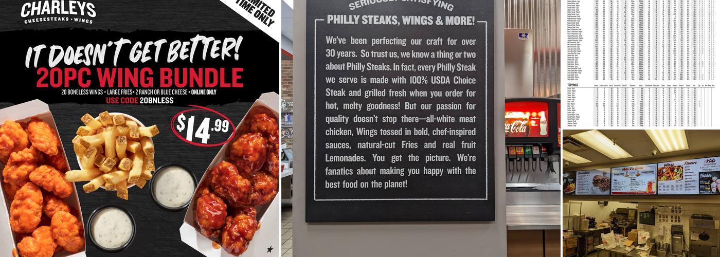 Charleys Cheesesteaks and Wings Menu