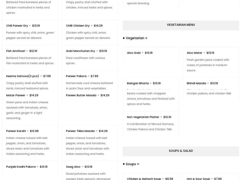 Desi Chulha Indian Cuisine Menu