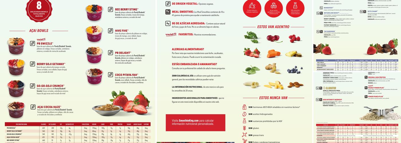Smoothie King Menu