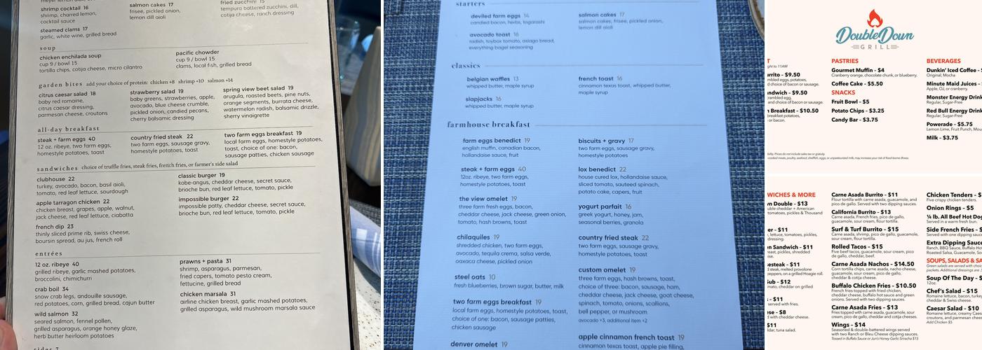 Viewpoint Kitchen + Bar Menu