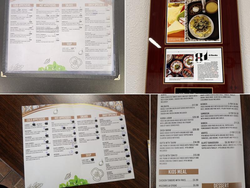Al Baraka Restaurant Menu