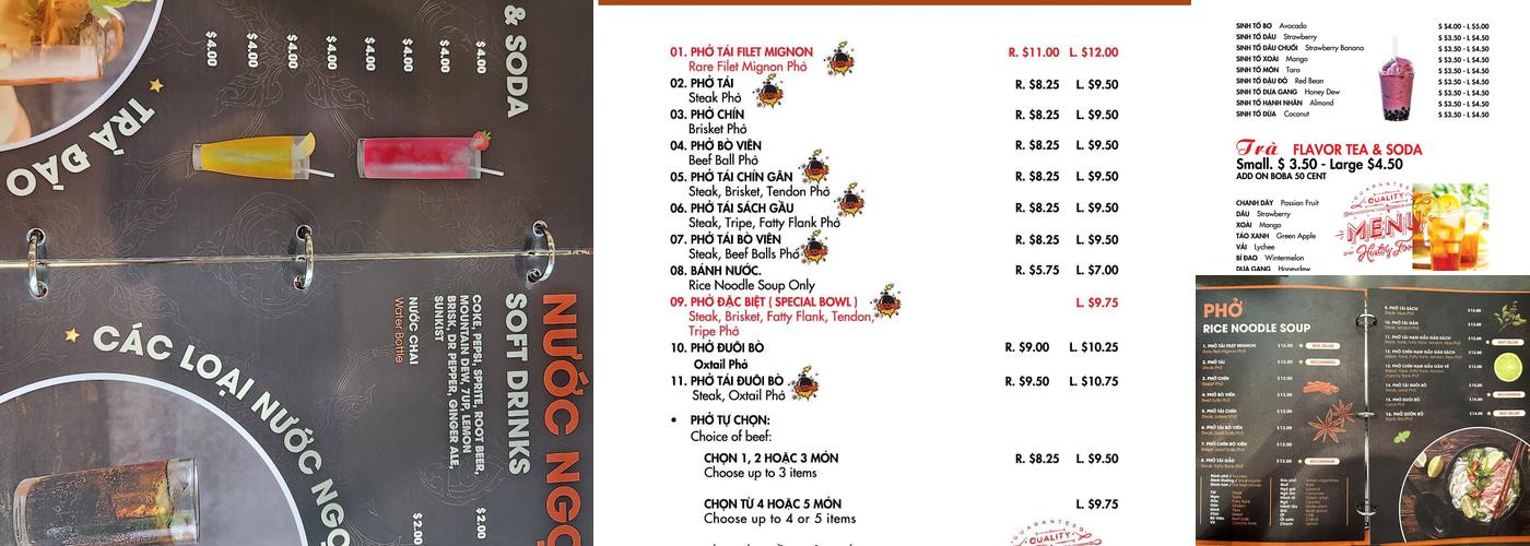 PHO LOVERS 2 Menu