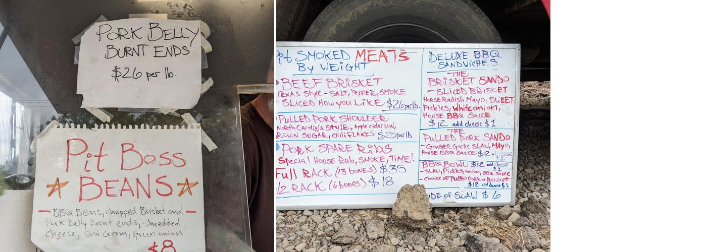 Father Time's Barbeque Menu