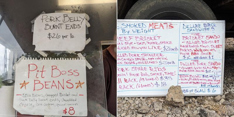 Father Time's Barbeque Menu