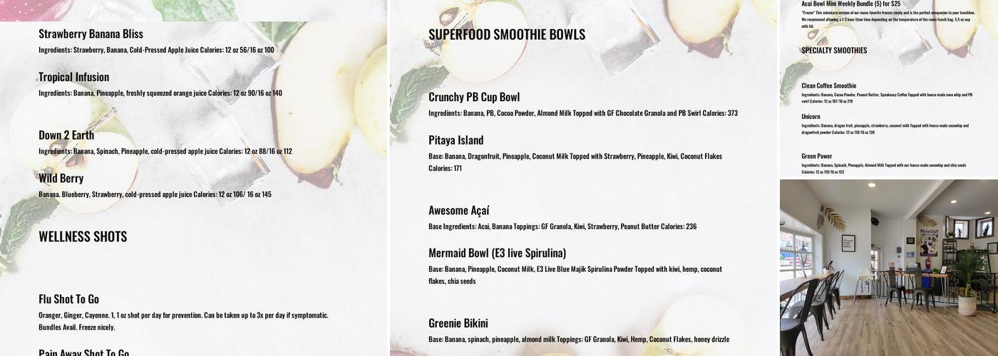 Raw Replenish Souderton Menu